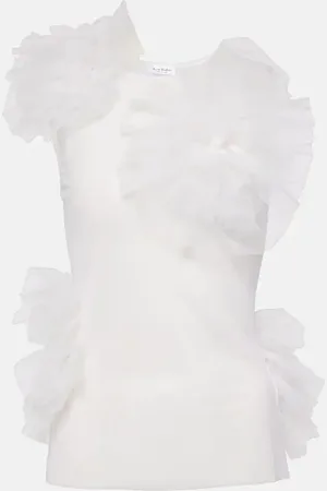 Acne Studios Top in mesh con volant
