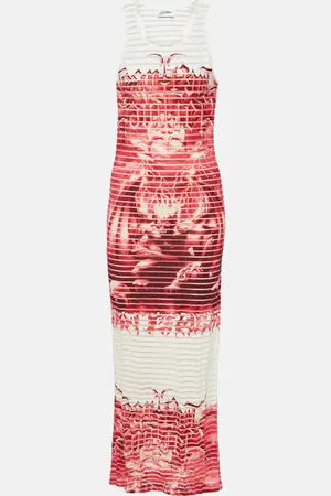 Jean Paul Gaultier Abito lungo in jersey di misto cotone con stampa