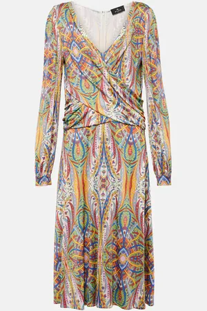 Etro Abito midi in jersey con stampa