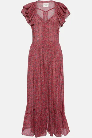 Marant Etoile Abito midi Godralia in cotone con stampa