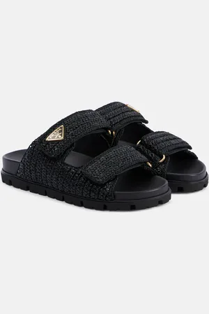 Prada Sandali effetto rafia