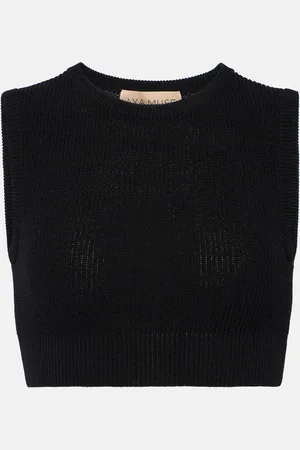 AYA MUSE Top cropped in misto cotone