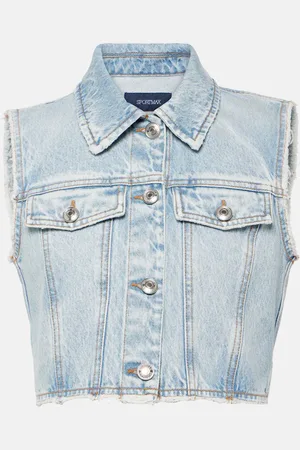 Sportmax Gilet cropped di jeans