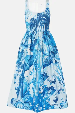 Erdem Abito midi in faille di misto cotone con stampa