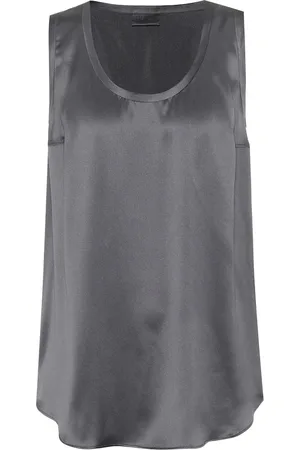 Brunello Cucinelli Top in raso di seta stretch