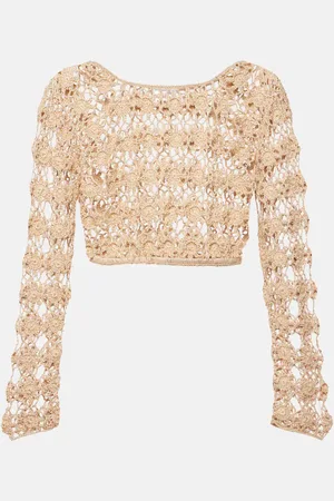 ANNA KOSTUROVA Top cropped Bella in crochet di cotone