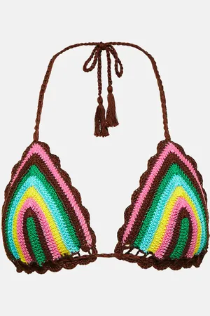 ANNA KOSTUROVA Top bikini in crochet a righe