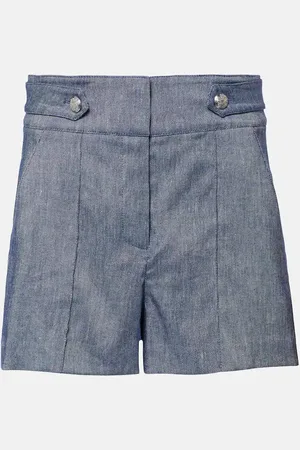 VERONICA BEARD Shorts Runo in misto lino a vita alta