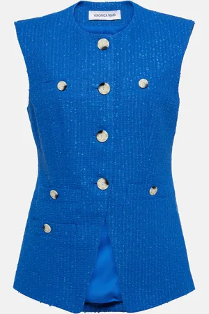 VERONICA BEARD Gilet Tamara in tweed di misto cotone