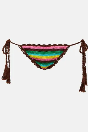 ANNA KOSTUROVA Slip bikini in crochet a righe