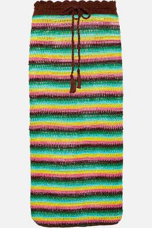ANNA KOSTUROVA Gonna midi in crochet di cotone a righe