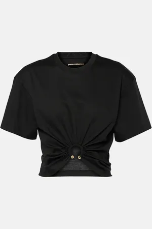 Paco rabanne Top cropped in jersey di cotone