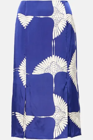 Khaite Gonna midi Levy in twill con stampa