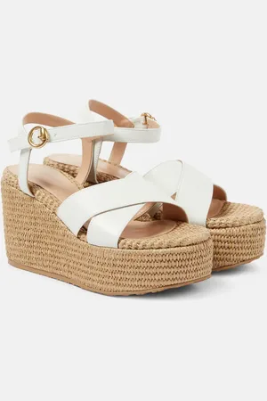 Gianvito Rossi Sandali in suede con zeppa