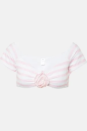 Bananhot Top cropped Stefani con scollo bardot