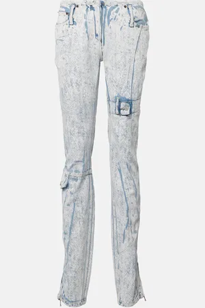 Acne Studios Jeans slim a vita bassa con stampa