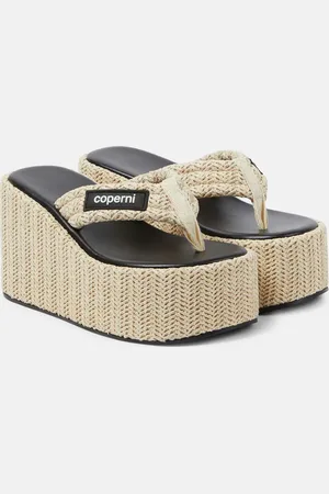 COPERNI Sandali infradito in rafia con plateau