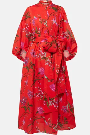 Erdem Abito midi in cotone e lino