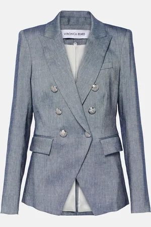 VERONICA BEARD Blazer doppiopetto Miller in misto lino