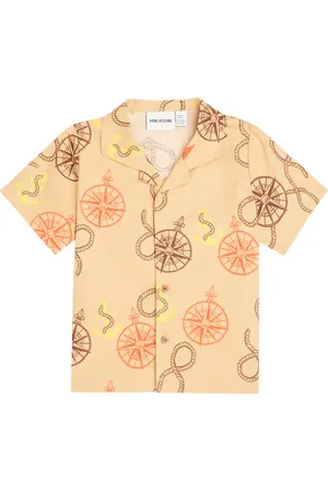 Mini Rodini Camicia Nautical in twill di cotone con stampa
