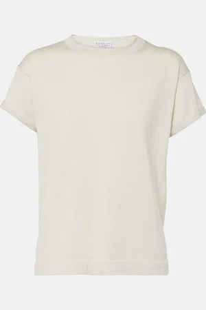 Brunello Cucinelli Top in lamé di misto cashmere
