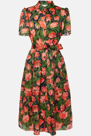 Carolina Herrera Abito chemisier in seta con stampa floreale