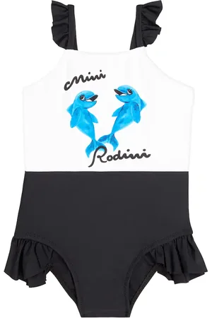 Mini Rodini Costume intero Dolphins con stampa
