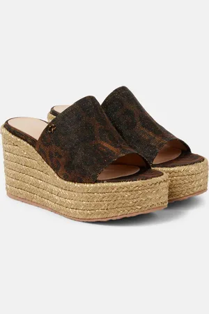Gianvito Rossi Sandali espadrillas con stampa e zeppa