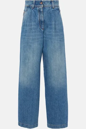 Brunello Cucinelli Jeans a gamba larga e vita alta