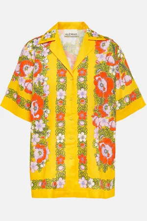 ALÉMAIS Alémais Camicia bowling in lino con stampa