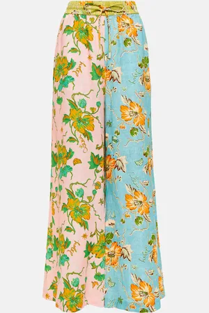 ALÉMAIS Alémais Pantaloni a gamba larga in lino con stampa
