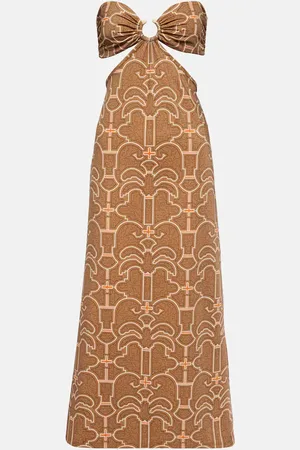 JOHANNA ORTIZ Abito lungo con stampa e cut-out