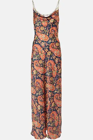 Paco rabanne Abito lungo con stampa paisley