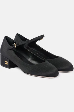 Miu Miu Pumps Mary Jane in canvas e pelle