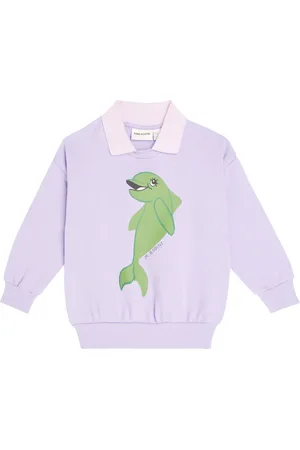 Mini Rodini Felpa Dolphins in cotone con stampa