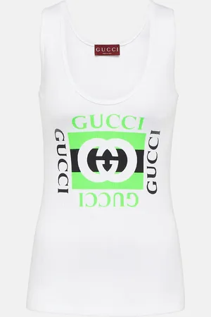 Gucci Tank top in cotone a coste con logo