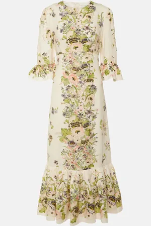 ZIMMERMANN Abito lungo Halliday in lino con stampa