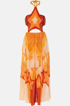 Farm Rio Abito midi Gradient Stripes con cut-out