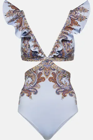 ZIMMERMANN Costume intero Ottie Ruffle con cut-out