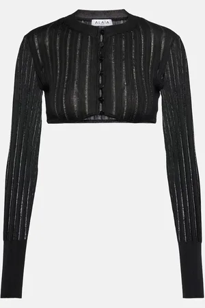 Alaïa Alaïa Cardigan cropped in maglia a coste