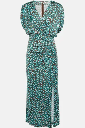 Diane von Furstenberg Abito midi Williams in jersey con stampa