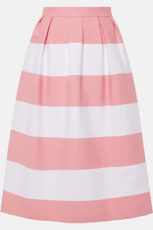 Carolina Herrera Gonna midi in misto cotone a righe