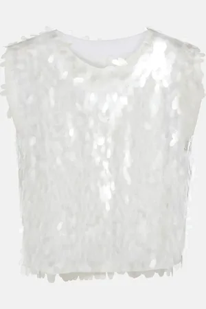 Norma Kamali Top cropped con paillettes