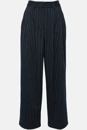 The Frankie Shop Pantaloni gessati a gamba larga Ripley in twill