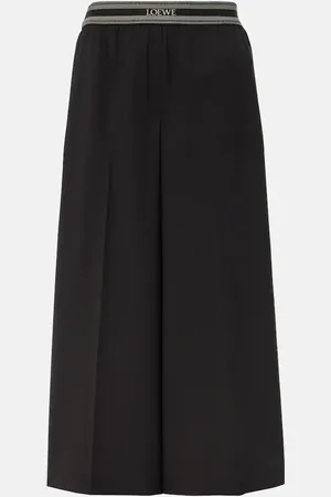 Loewe Pantaloni a gamba larga cropped in lana