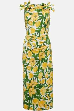Carolina Herrera Abito midi in popeline con stampa