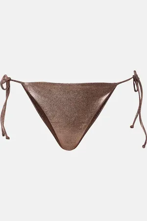 Jade Swim Slip bikini Ties in lamé