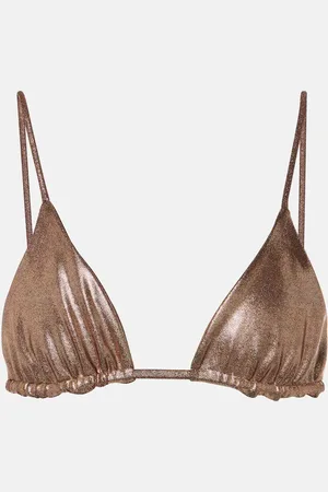 Jade Swim Top bikini Via in lamé