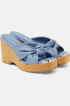Jimmy Choo Sandali Avenue in pelle con zeppa