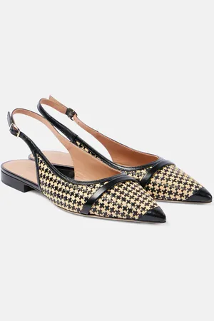 MALONE SOULIERS Ballerine slingback Jama in rafia con pelle